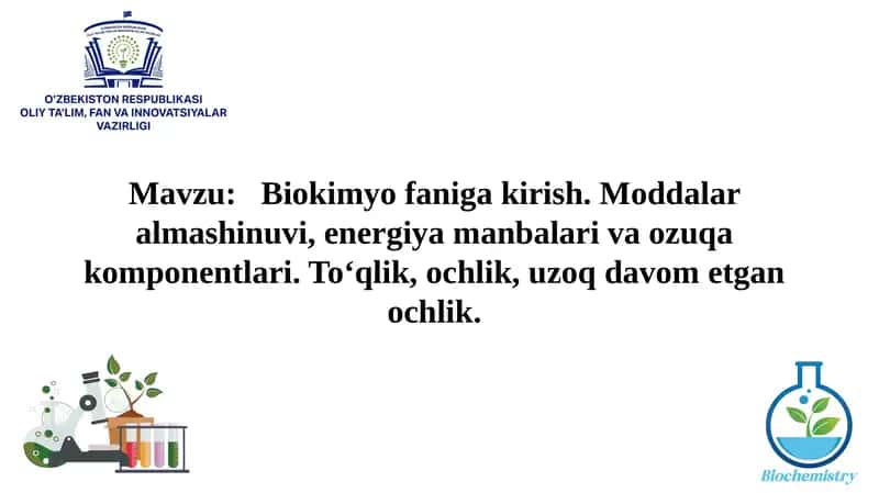Biokimyo faniga kirish