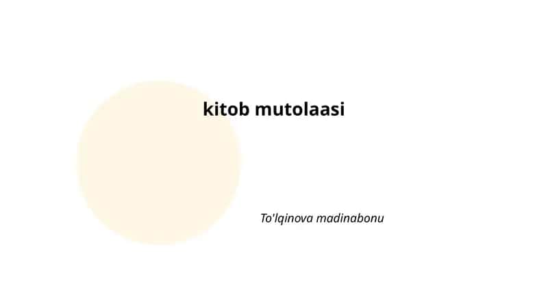 Kitob mutolaasi