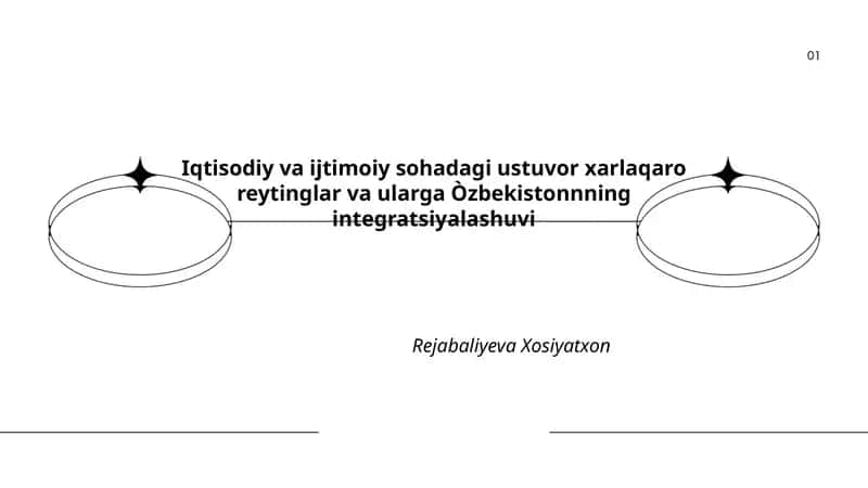 Iqtisodiy va ijtimoiy sohadagi ustuvor xarlaqaro reytinglar va ularga Òzbekistonnning integratsiyalashuvi