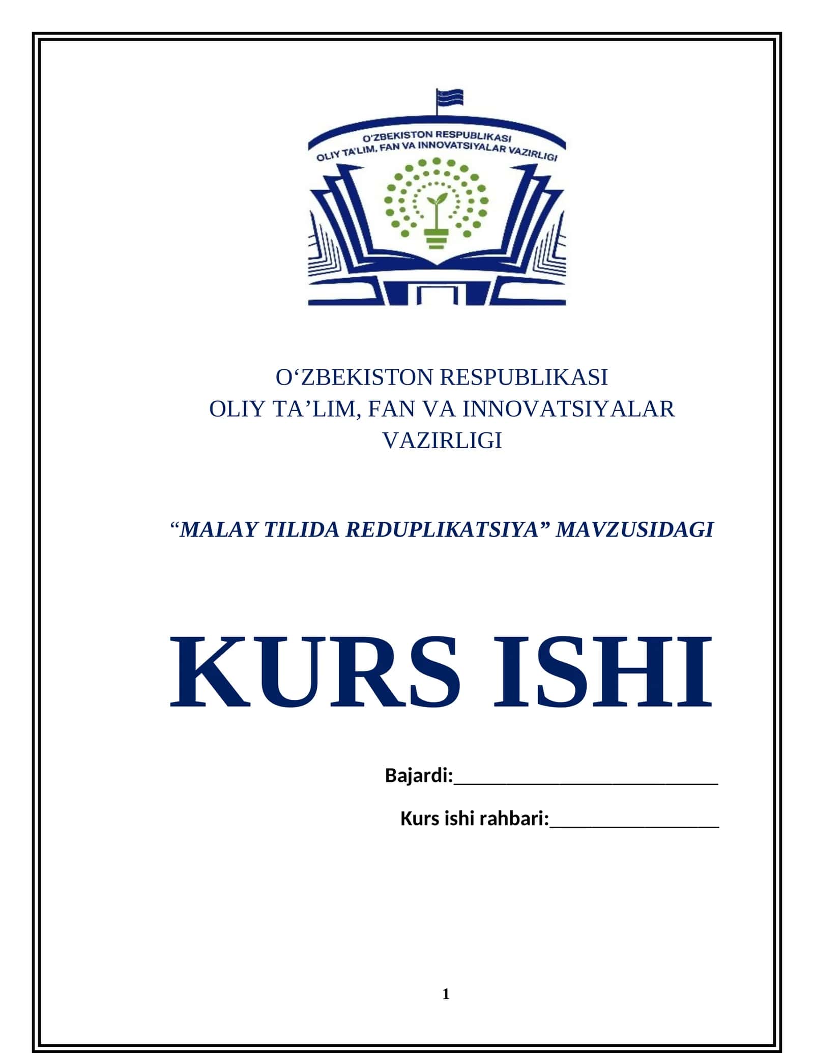 MALAY TILIDA REDUPLIKATSIYA