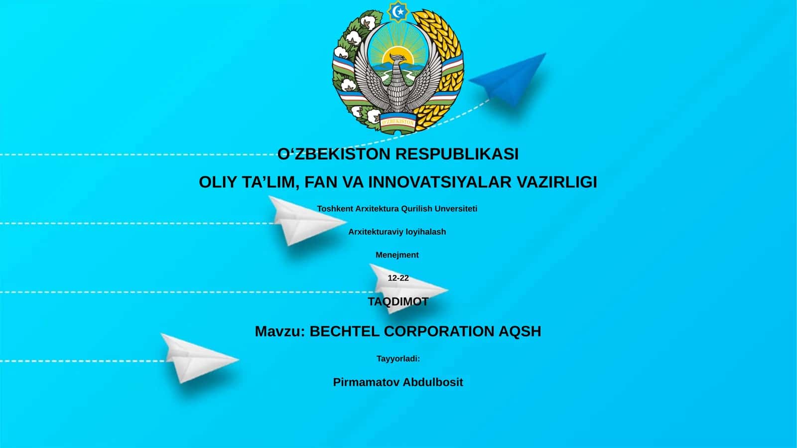 BECHTEL CORPORATION AQSH
