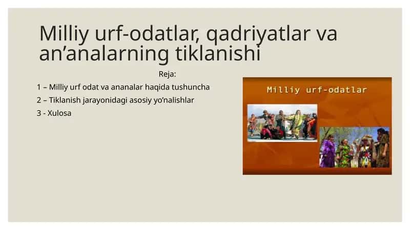 Milliy urf-odatlar