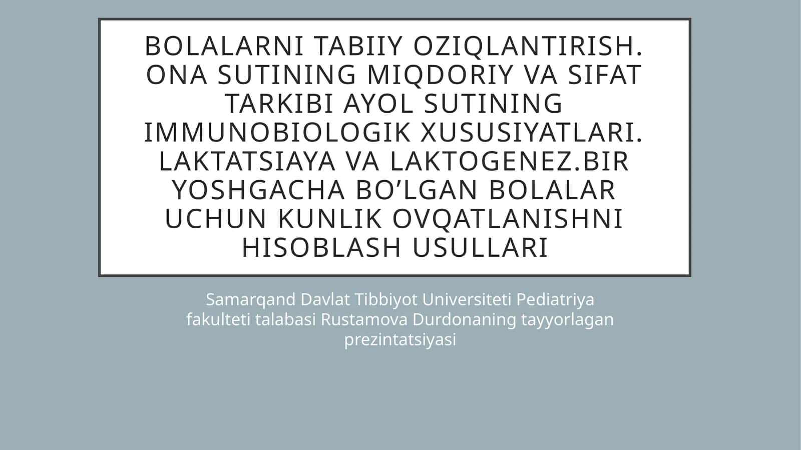 Bolalarni tabiiyoziqlantirish