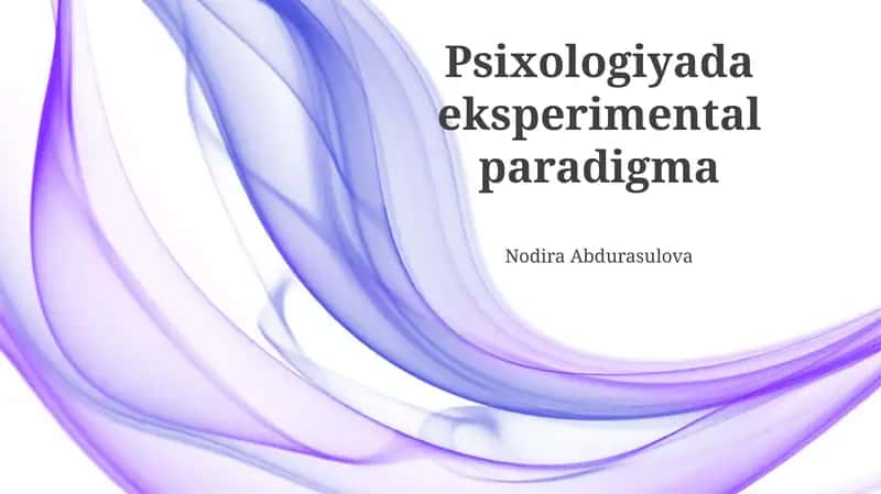 Psixologiyada eksperimental paradigma