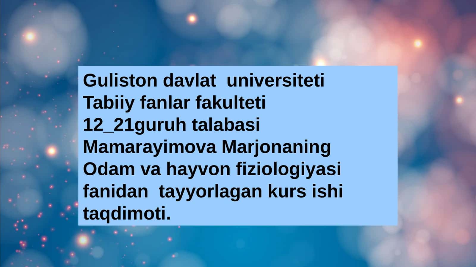 Mamara yimova Marjonaning konspekti