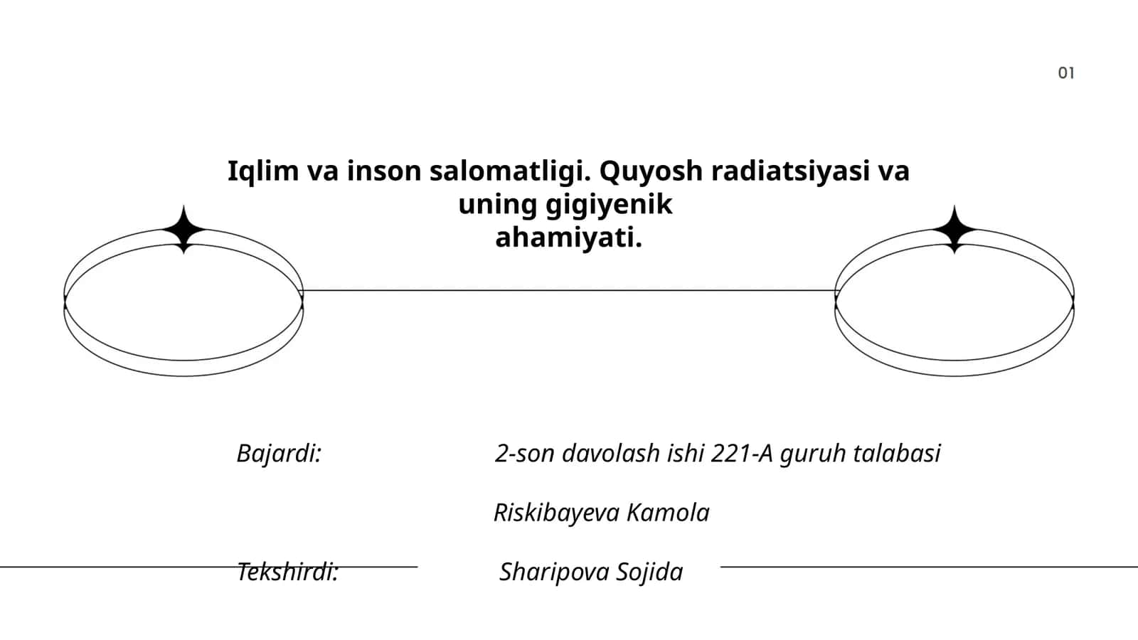 Iqlim va inson salomatligi. Quyosh radiatsiyasi va uning gigiyenik ahamiyati.pptx