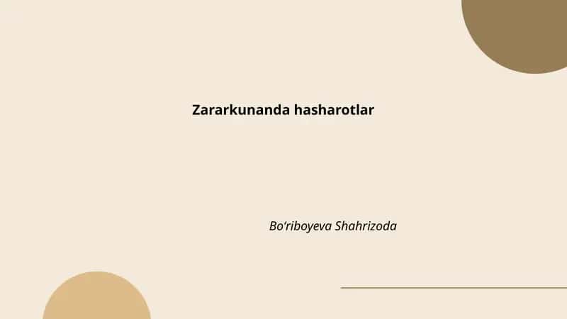 Zararkunanda hasharotlar