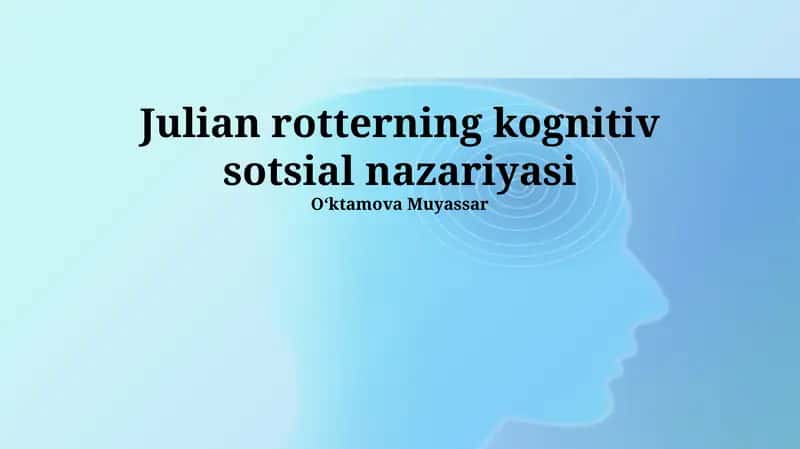 Julian rotterning kognitiv sotsial nazariyasi