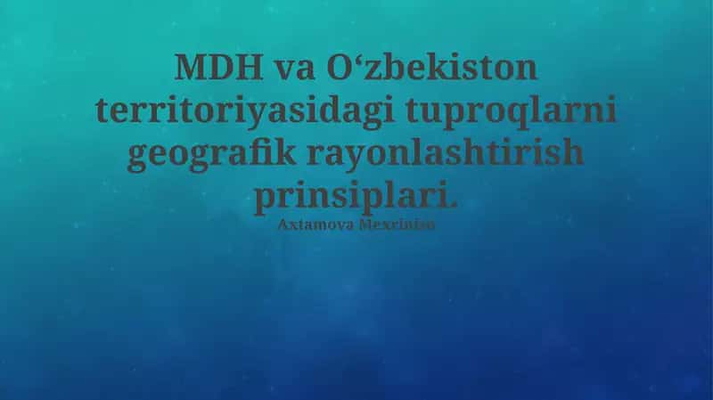 O'zbekiston tuproqlari