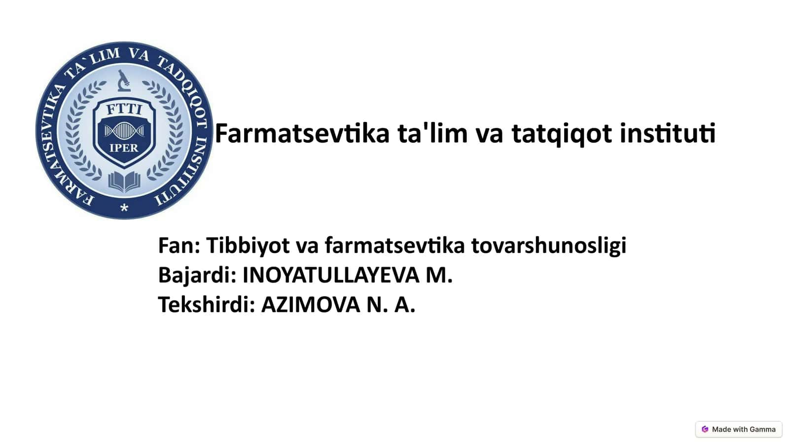 Kimyoterapiyadorivositalarining tovarshunoslik tahlili
