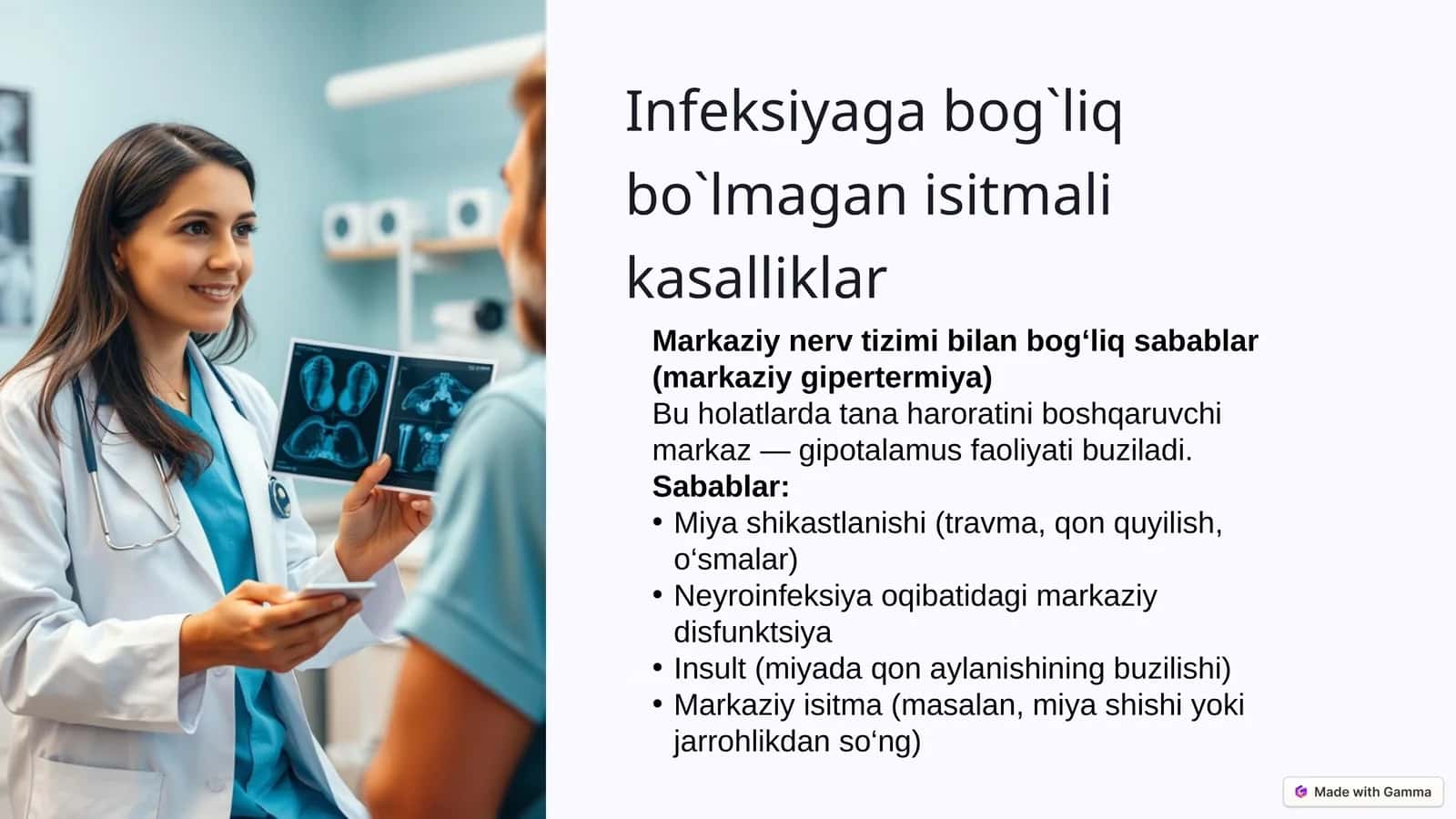 Infeksiyaga bog`liq bo`lmagan isitmali kasalliklar