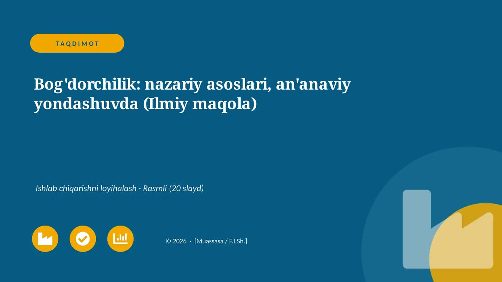 Bog'dorchilik: nazariy asoslari, an'anaviy yondashuvda (Ilmiy maqola)