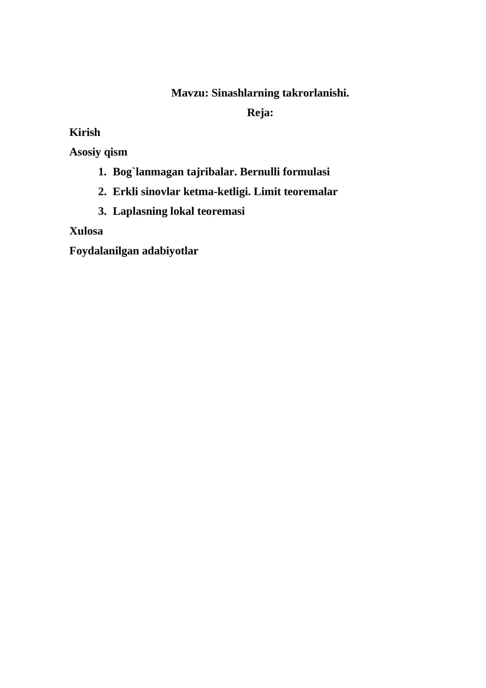Sinashlarning takrorlanishi