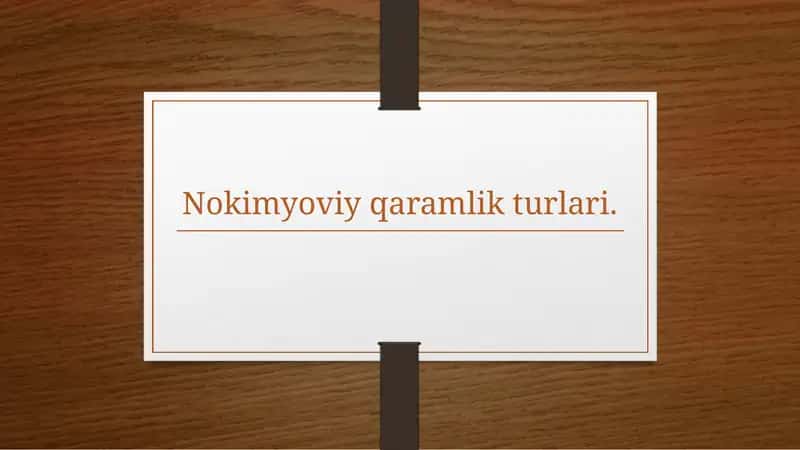 Kimyoviy bo'lmagan qaramlik
