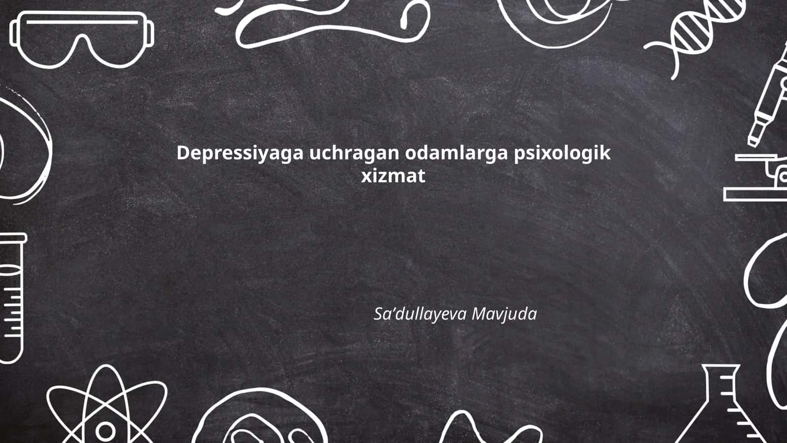 Depressiyaga uchragan odamlarga psixologik xizmat