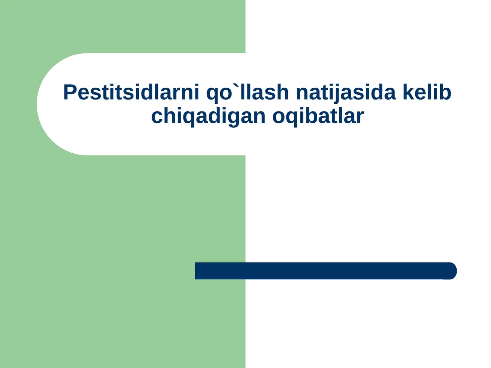Pestitsidlarni qo`llash natijasida kelib chiqadigan oqibatlar