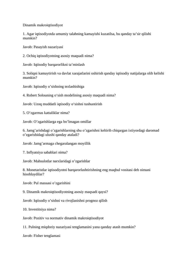 Dinamik makroiqtisodiyot