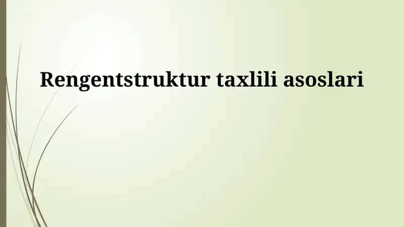 Rentgen nurlari diffraktsiyasi tahlili