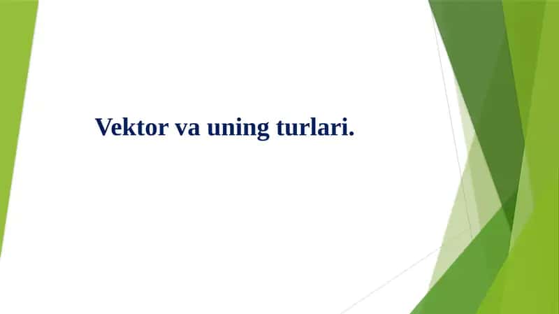 Vektorlar
