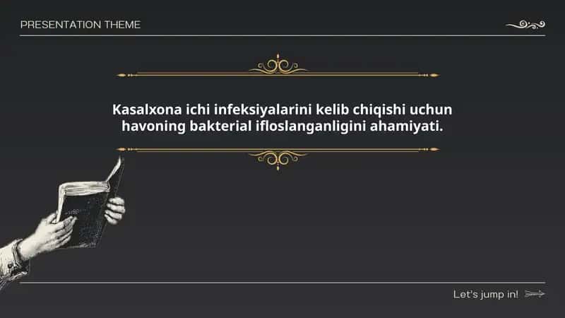 Kasalxona ichi infeksiyalarini kelib chiqishi uchun havoning bakterial ifloslanganligini ahamiyati