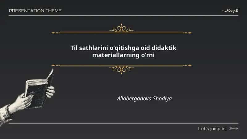 Til sathlarini oʻqitishga oid didaktik materiallarning oʻrni