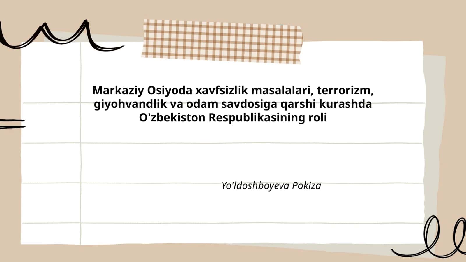 O'zbekiston Respublikasining xavfsizlik roli