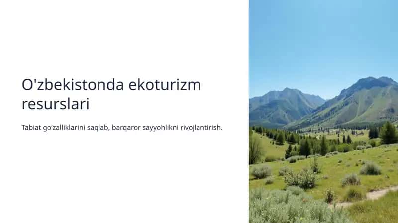 O'zbekistonda ekoturizm resurslari