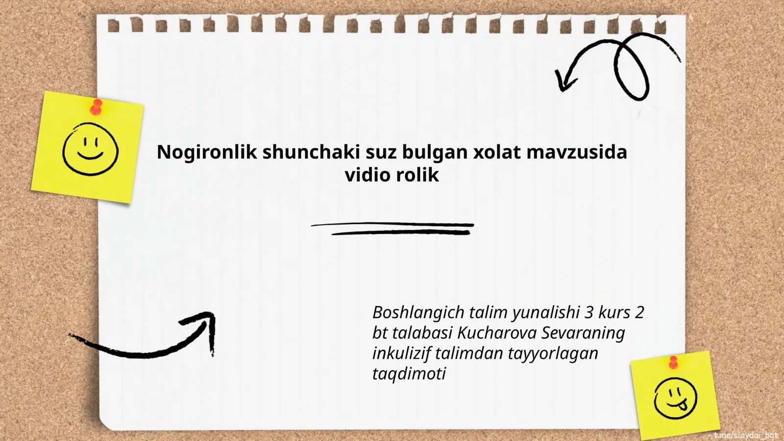 Nogironlik shunchaki suz bulgan xolat mavzusida vidio rolik