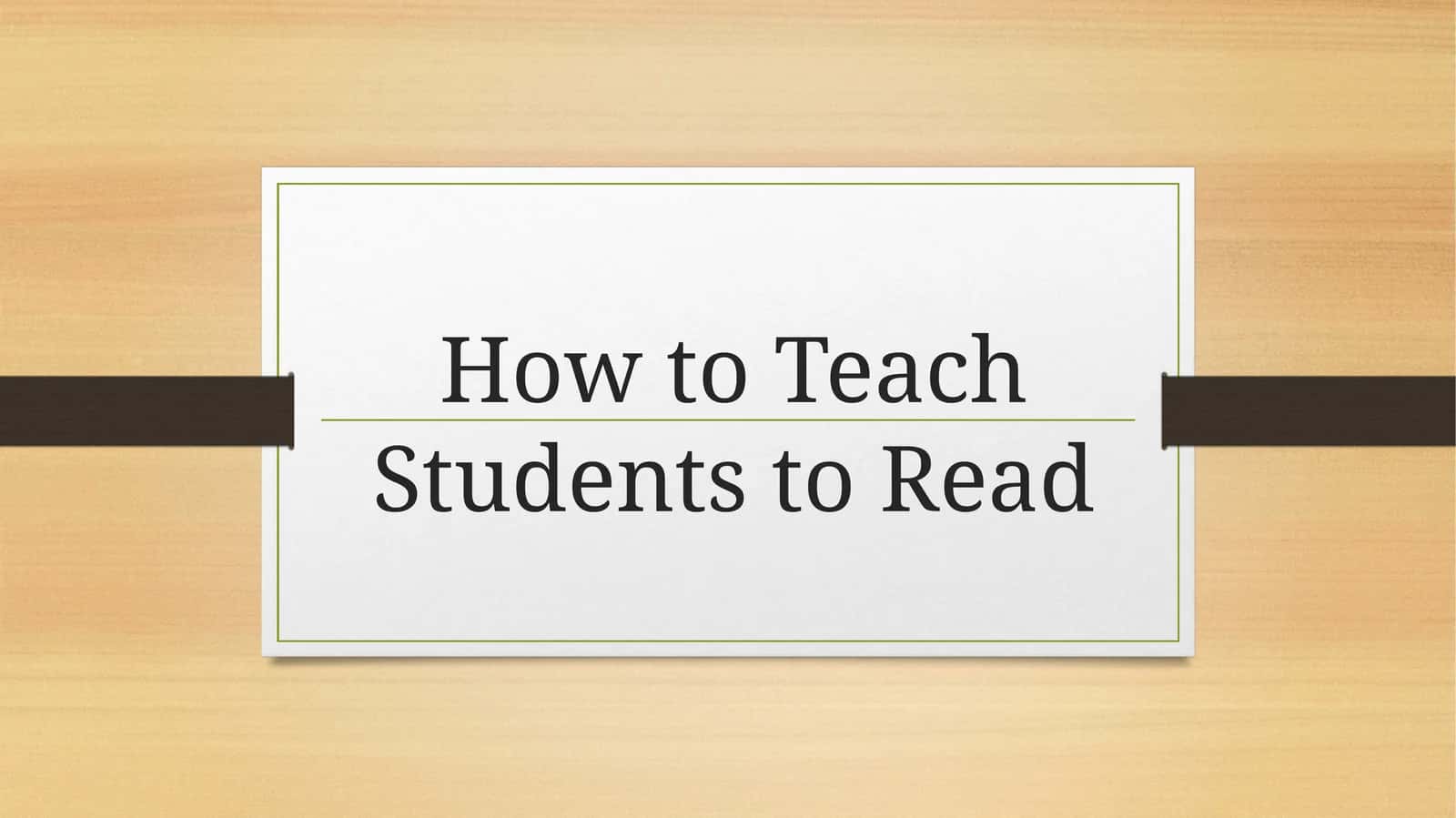 Main Approaches to Teaching Reading