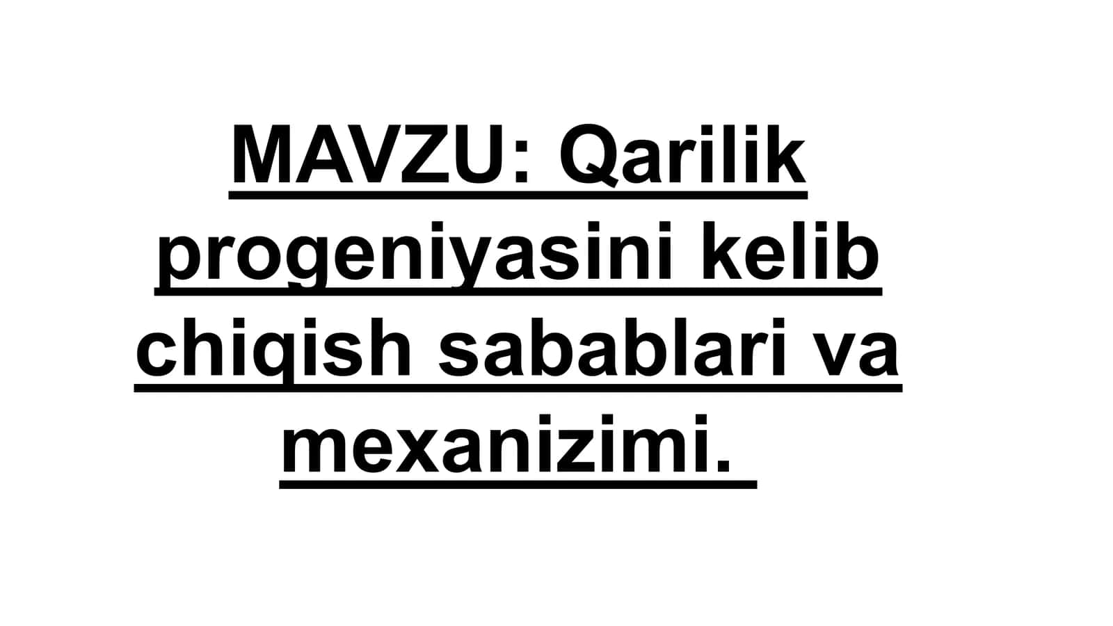 Qarilik progeniyasi