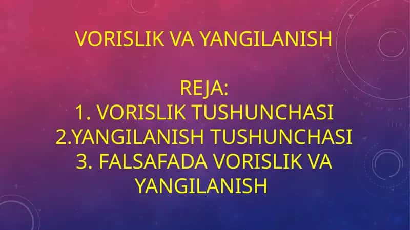 Vorislik va yangilanish