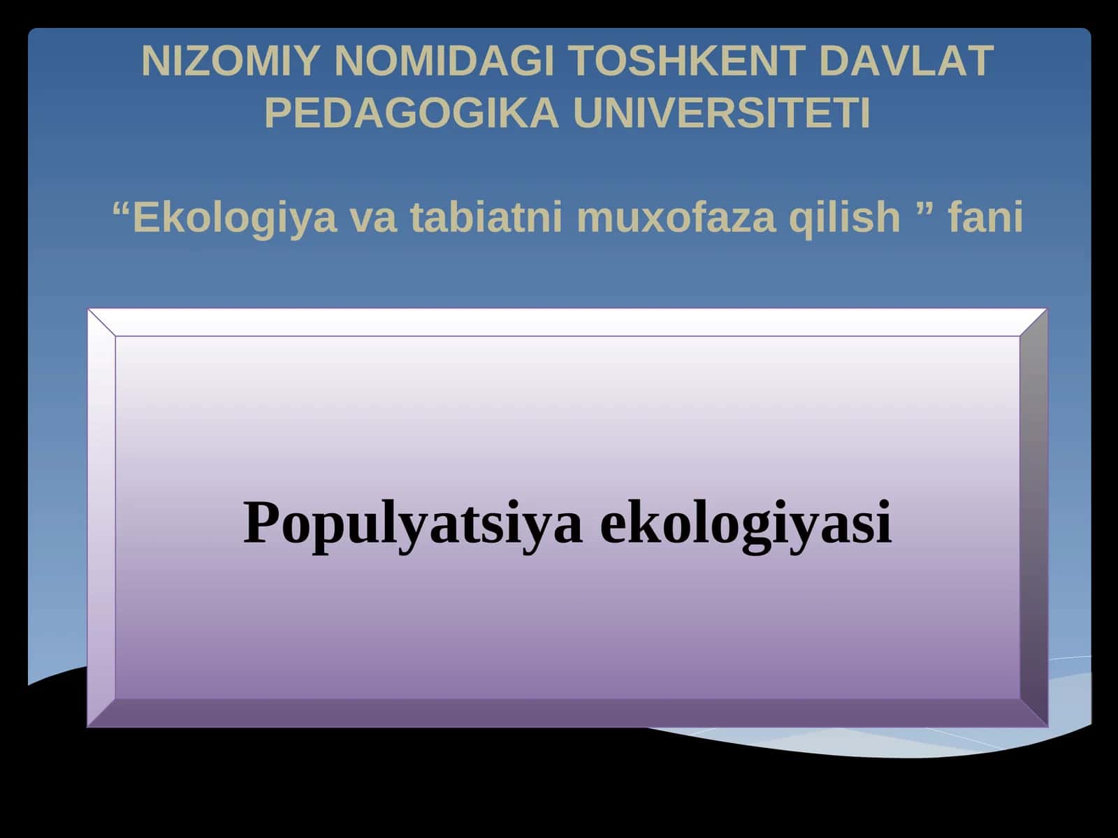 Populyatsiya ekologiyasi