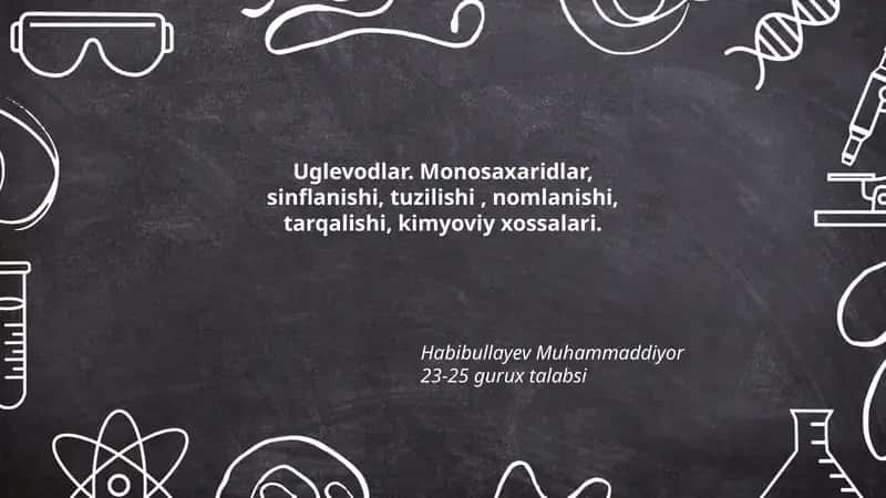 Uglevodlar Monosaxaridlar Sinflanishi