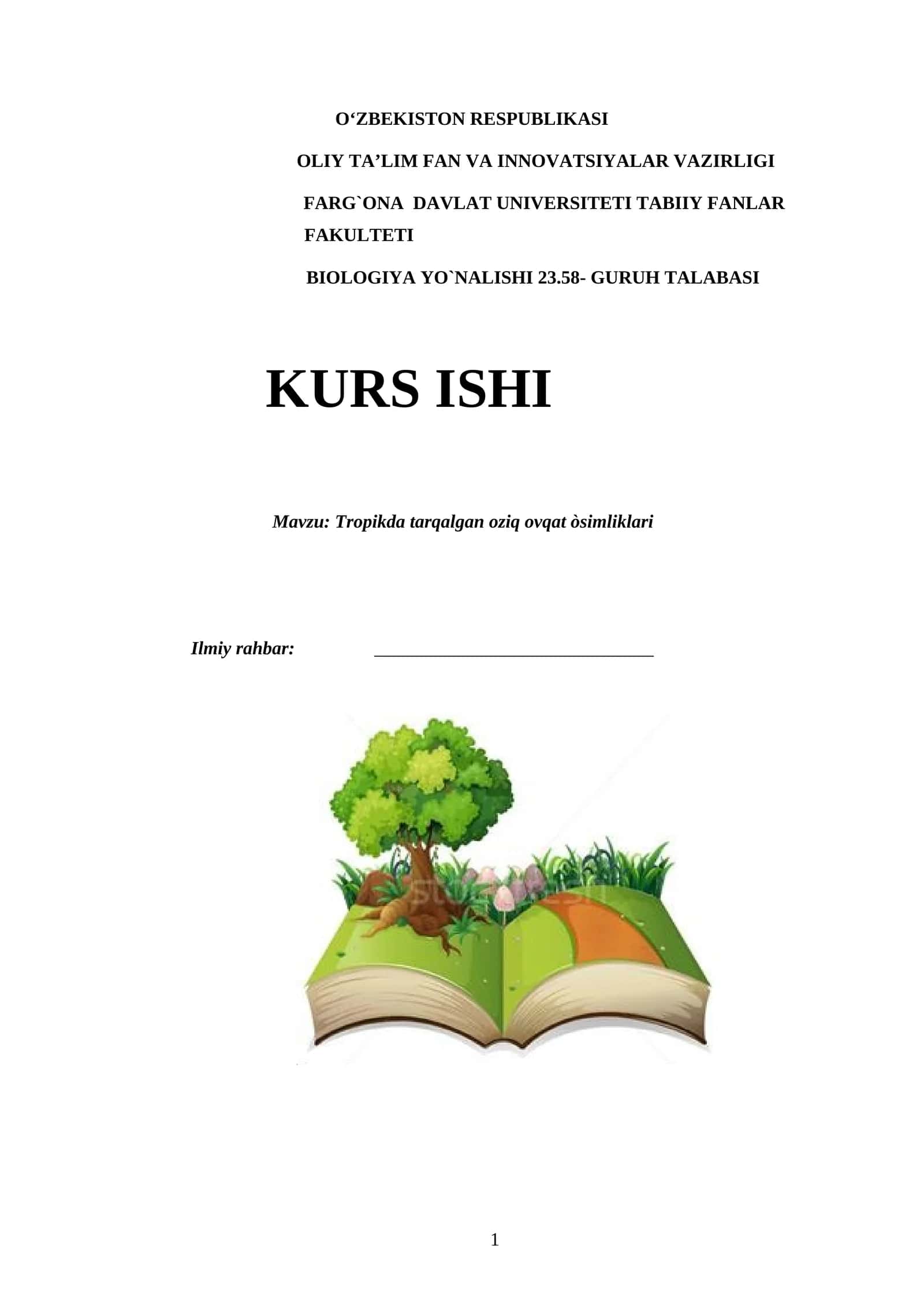 Tropikda tarqalgan oziq ovqat òsimliklari