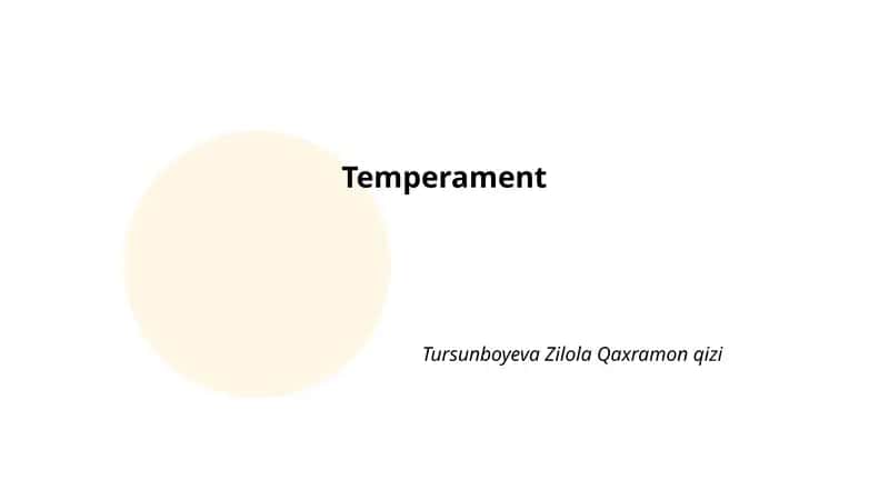 Temperament