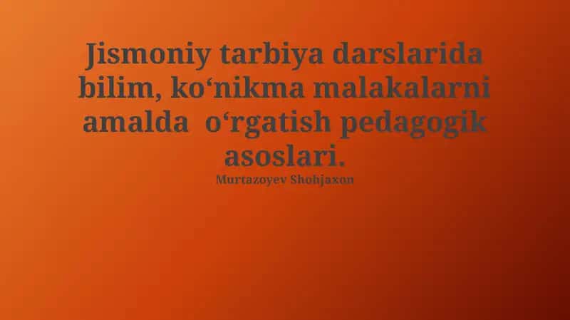 Jismoniy tarbiya darslari