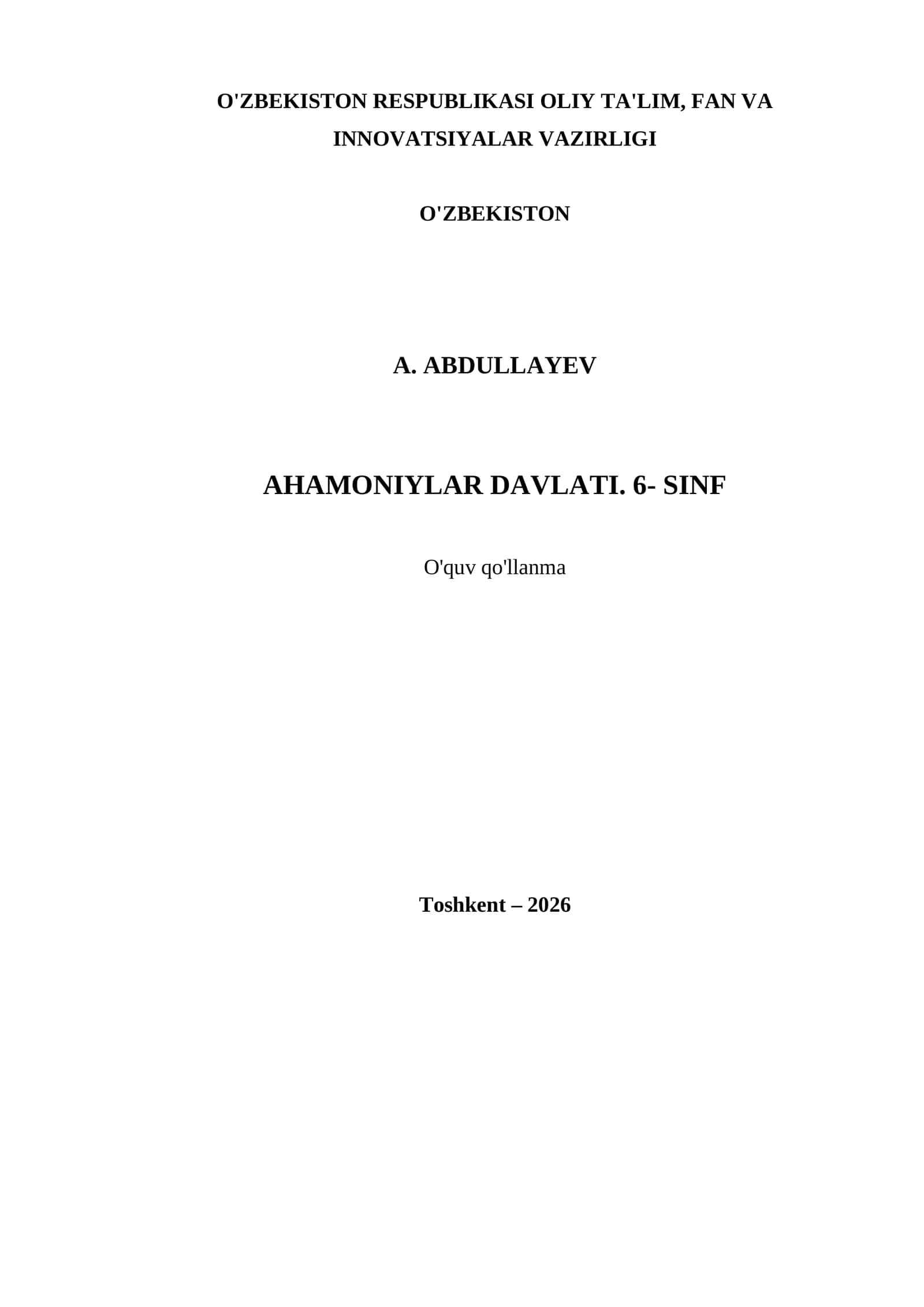 AHAMONIYLAR DAVLATI. 6- SINF