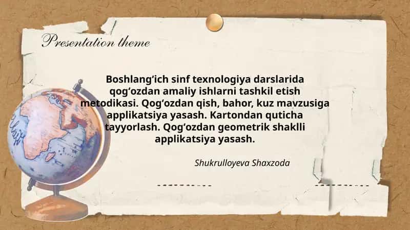 Boshlangʻich sinf texnologiyasi darslari