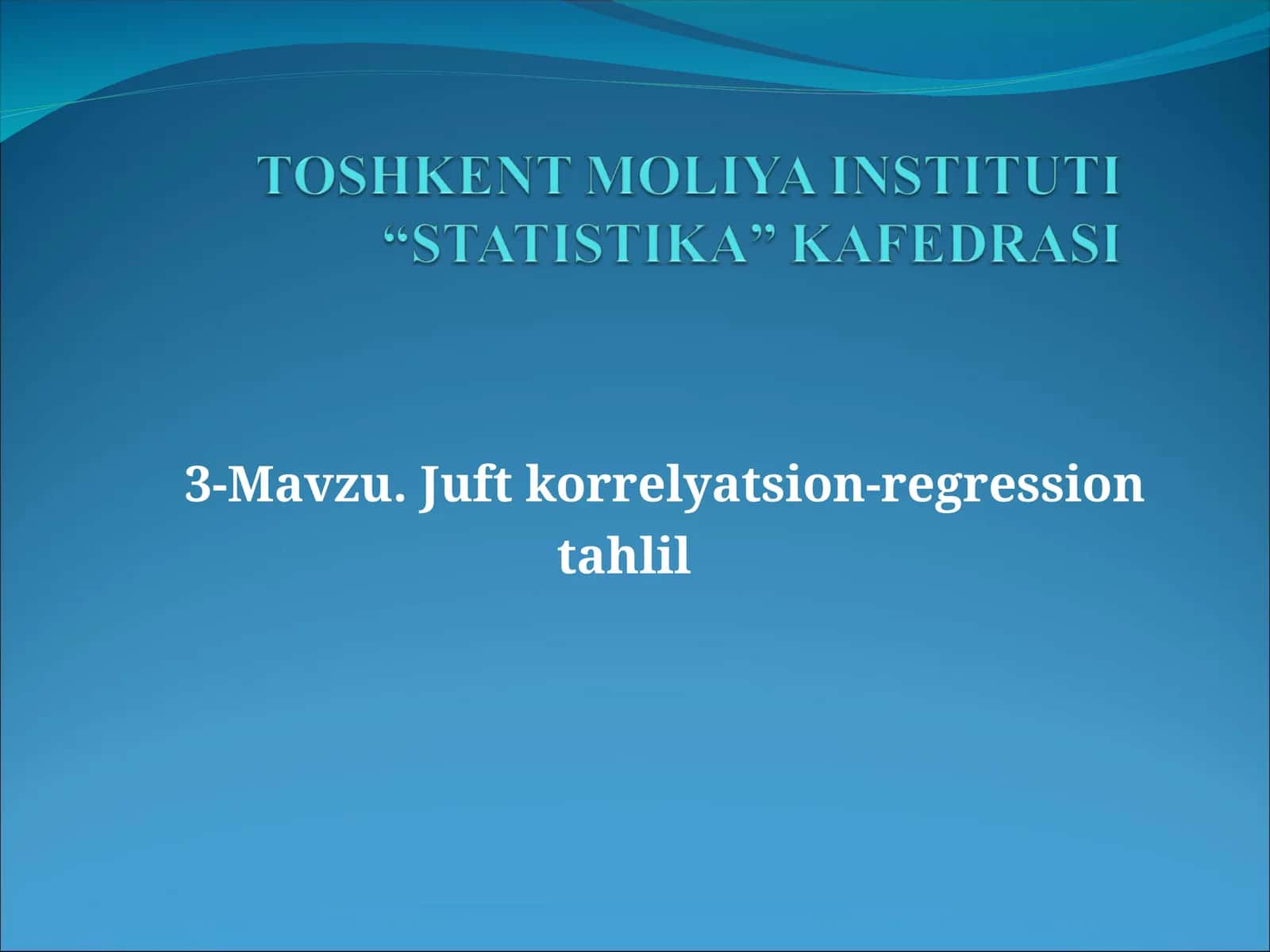 Juft korrelyatsion-regression tahlil