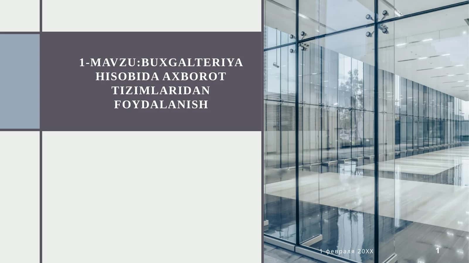 Buxgalteriya hisobida axborot tizimlaridan foydalanish