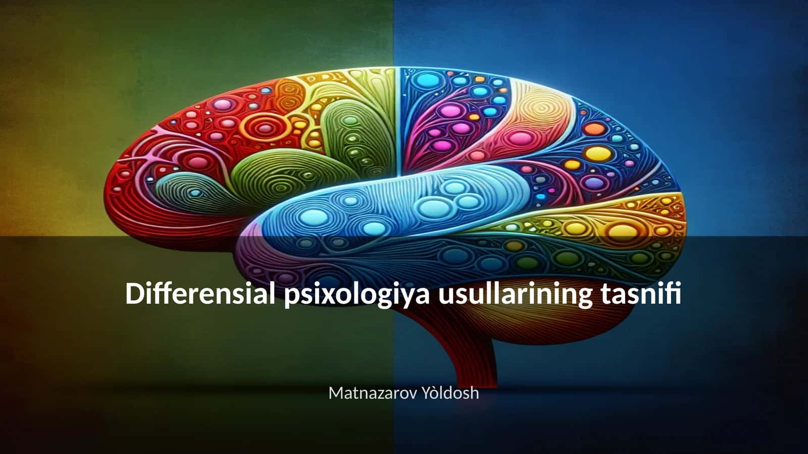 Differensial psixologiya usullarining tasnifi