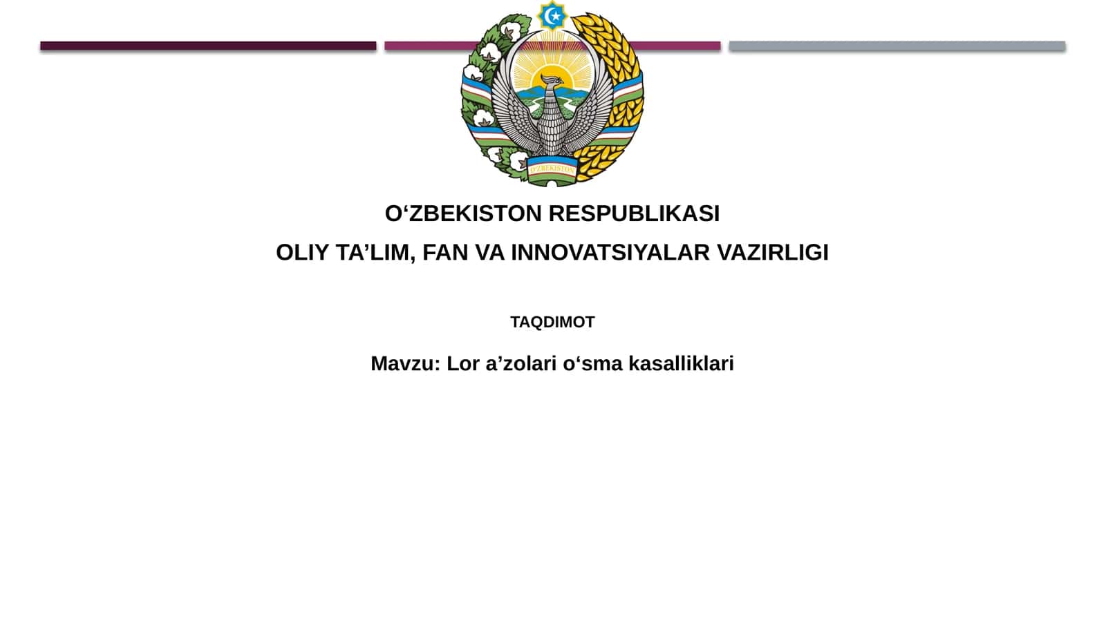 Loraʼzolarioʻsmakasalliklari