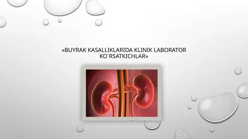 Buyrak kasalliklarida klinik laborator ko`rsatkichlar
