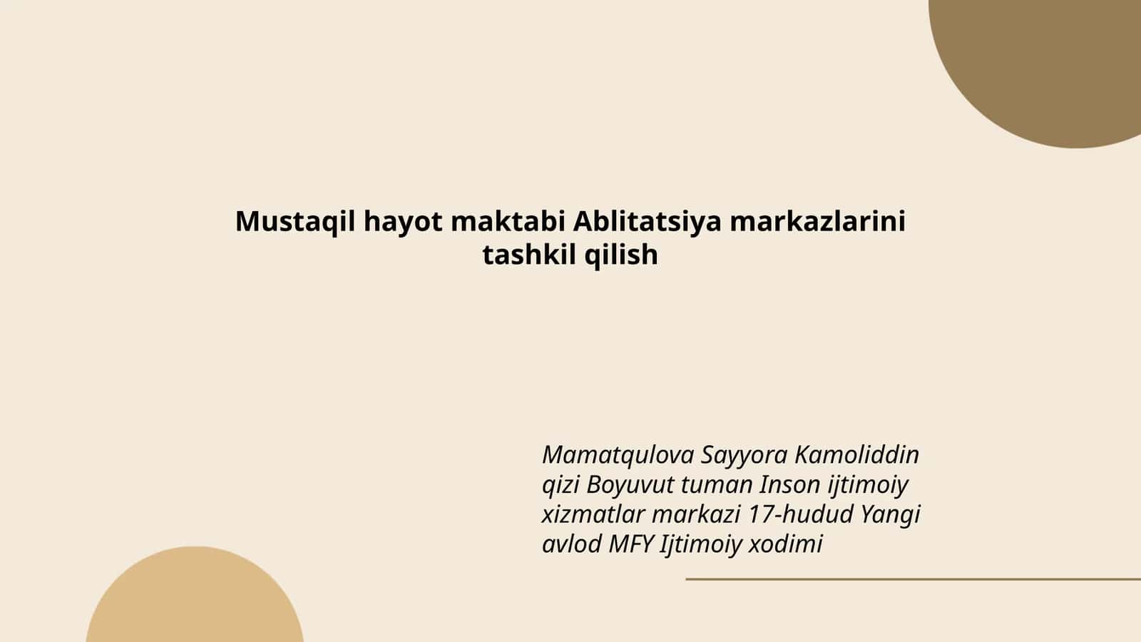 Mamatqulova Sayyora Kamoliddin qizi