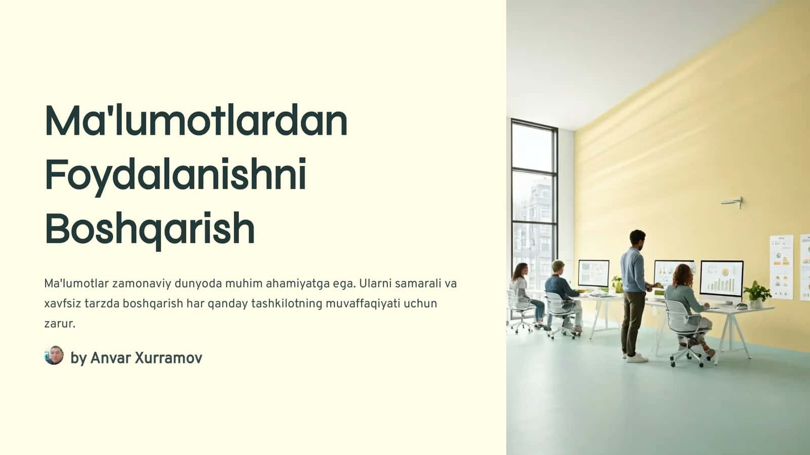 Ma'lumotlardan Foydalanishni Boshqarish