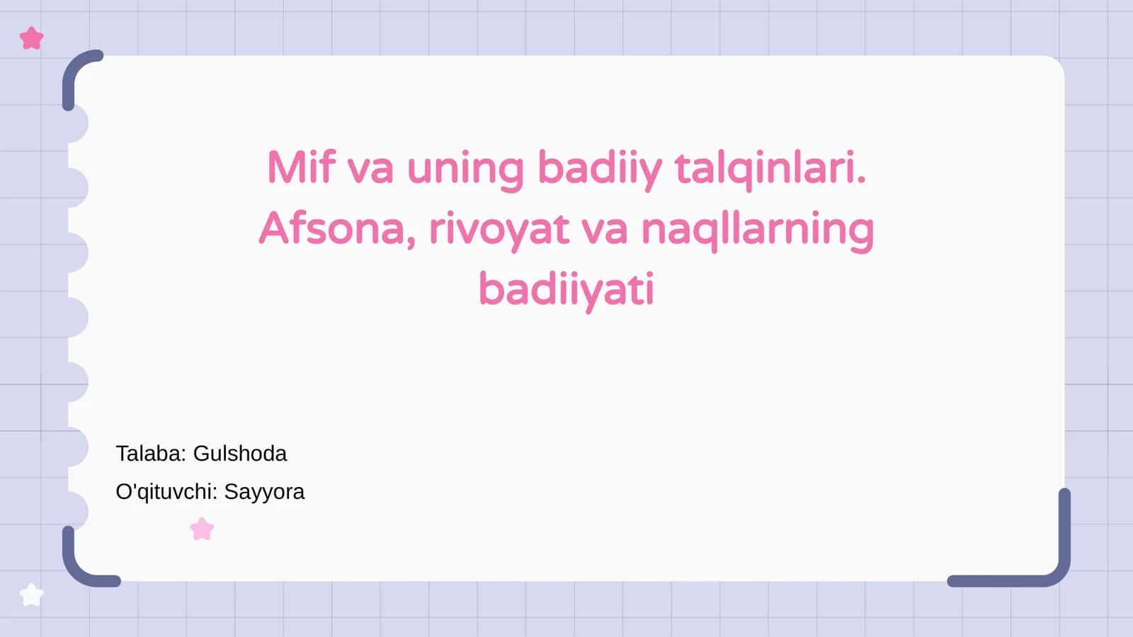 Mif va uning badiiy talqinlari