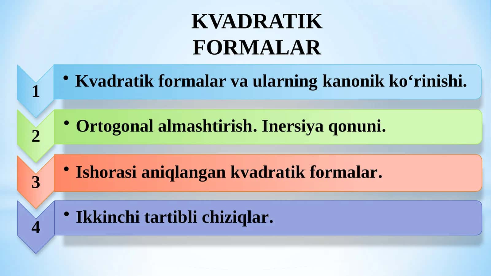 Kvadratik formalarga ko'nikalar