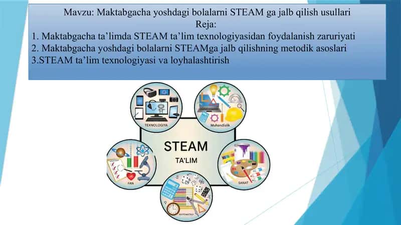 Maktabgacha yoshdagi bolalarni STEAM ga jalb qilish usullari