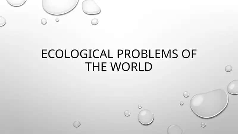 Ecological problems of the world