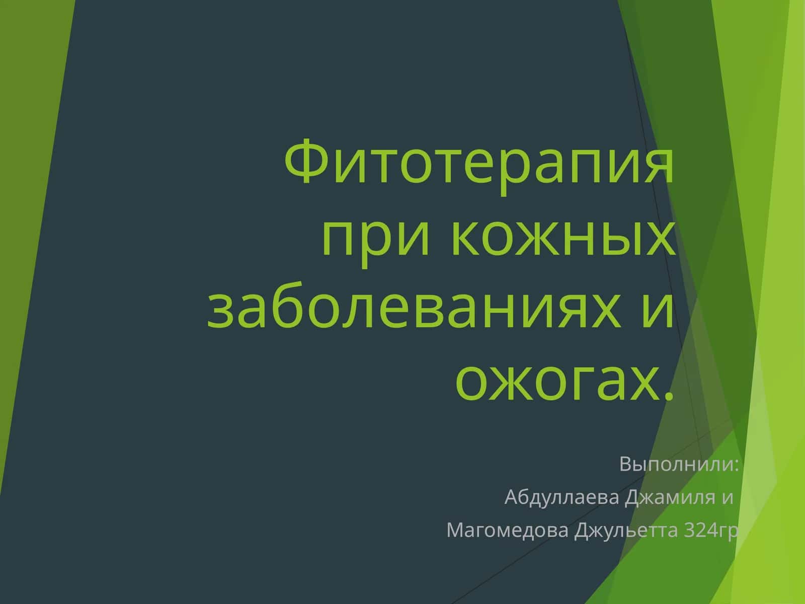 Ожоглар ва тери касалликларида фитотерапия
